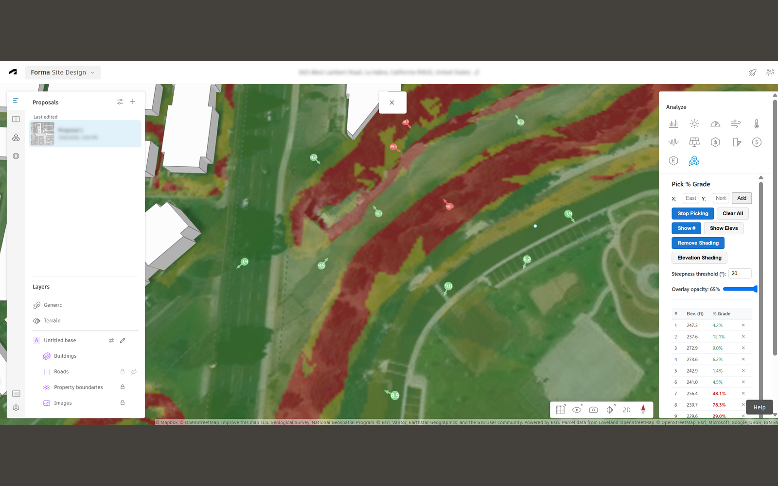 Terrain Slope Analysis for Forma interface