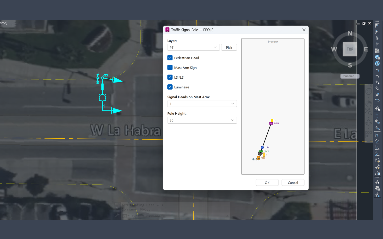 Traffic Signal Pole Placement interface